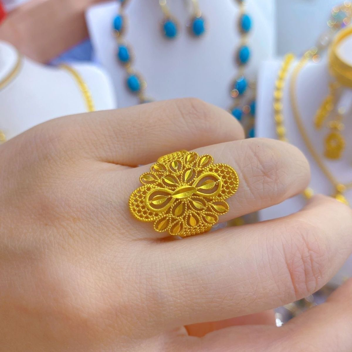 合金亚克力戒指 爆款时尚网红戒指气质百搭金色精致021