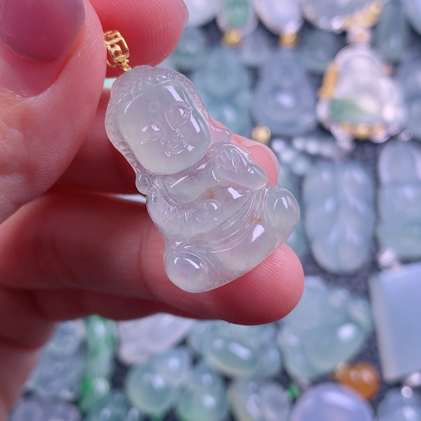 【闪购商品】翡翠颈饰18K金镶嵌天然缅甸翡翠