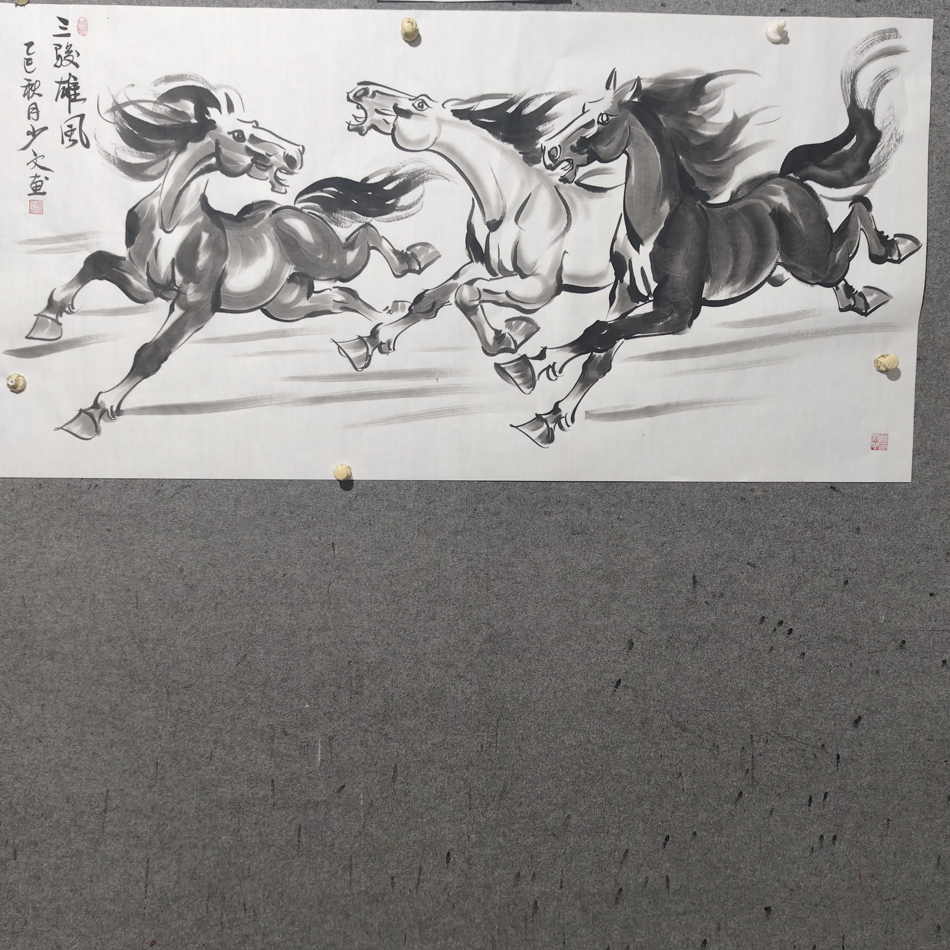 国画写意画马到成功牛气冲天通用款客厅书房办公室挂画