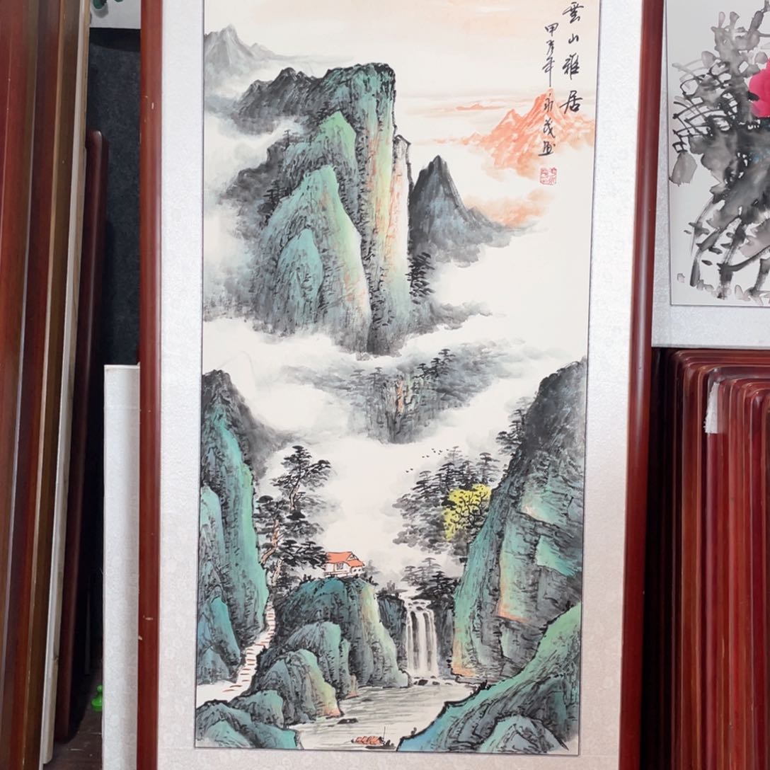 国画带框尺寸63*123厘米