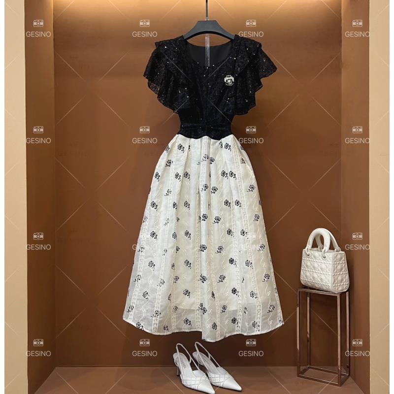 【悠】春夏丨设计师轻奢法式印花女士连衣裙CX-2024627