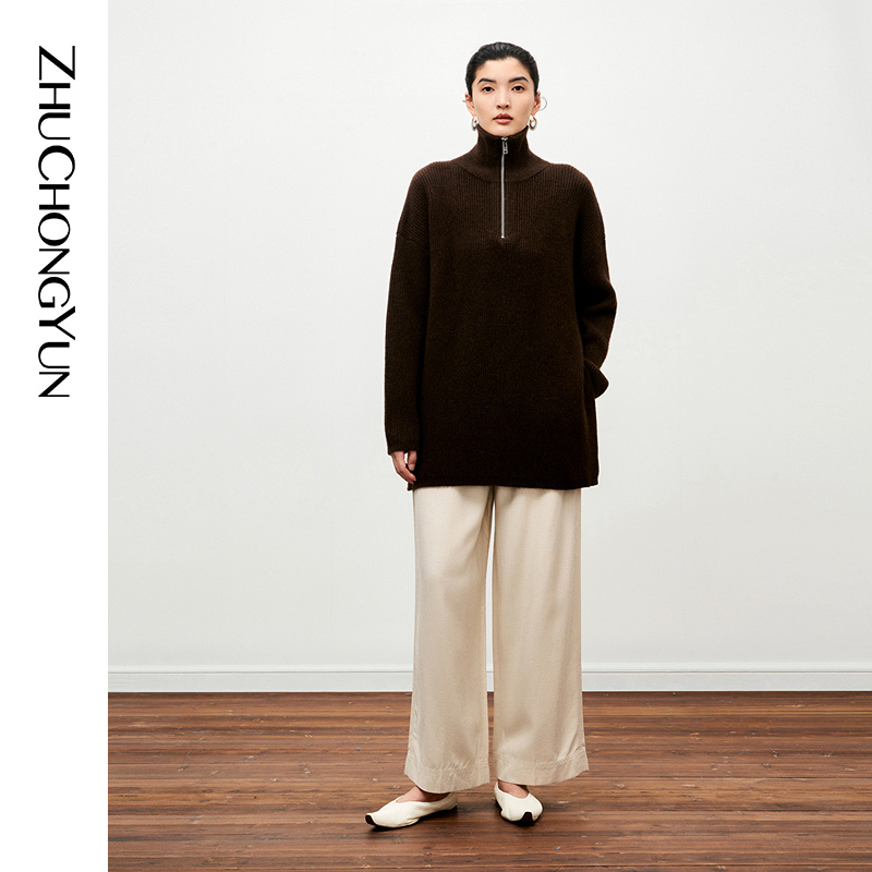 ZHUCHONGYUN冬新款休闲简约毛针织衫C1CX3878M