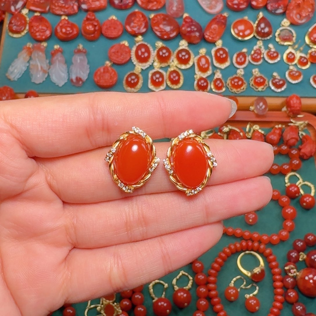 南红玛瑙南红银S925镶嵌