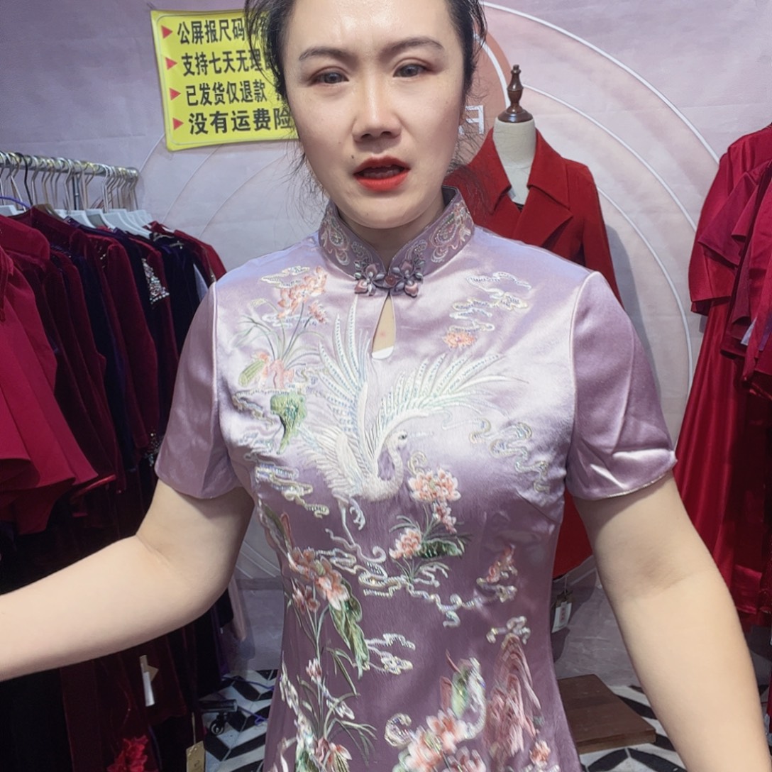 姐***妹3xl码旗袍连衣裙修身显瘦