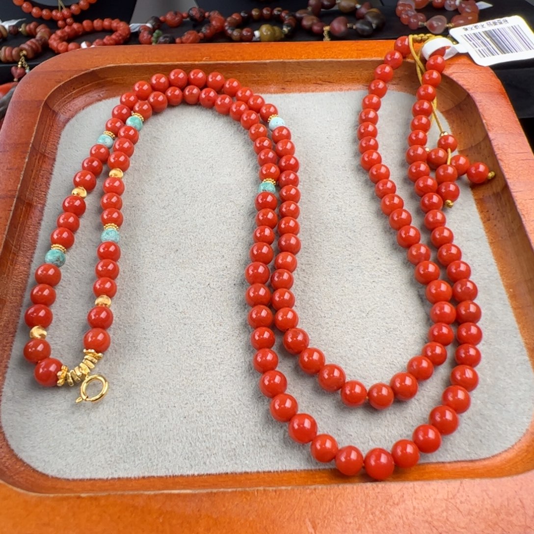 南红玛瑙银S925镶嵌（万能扣挂件绳4.5mm