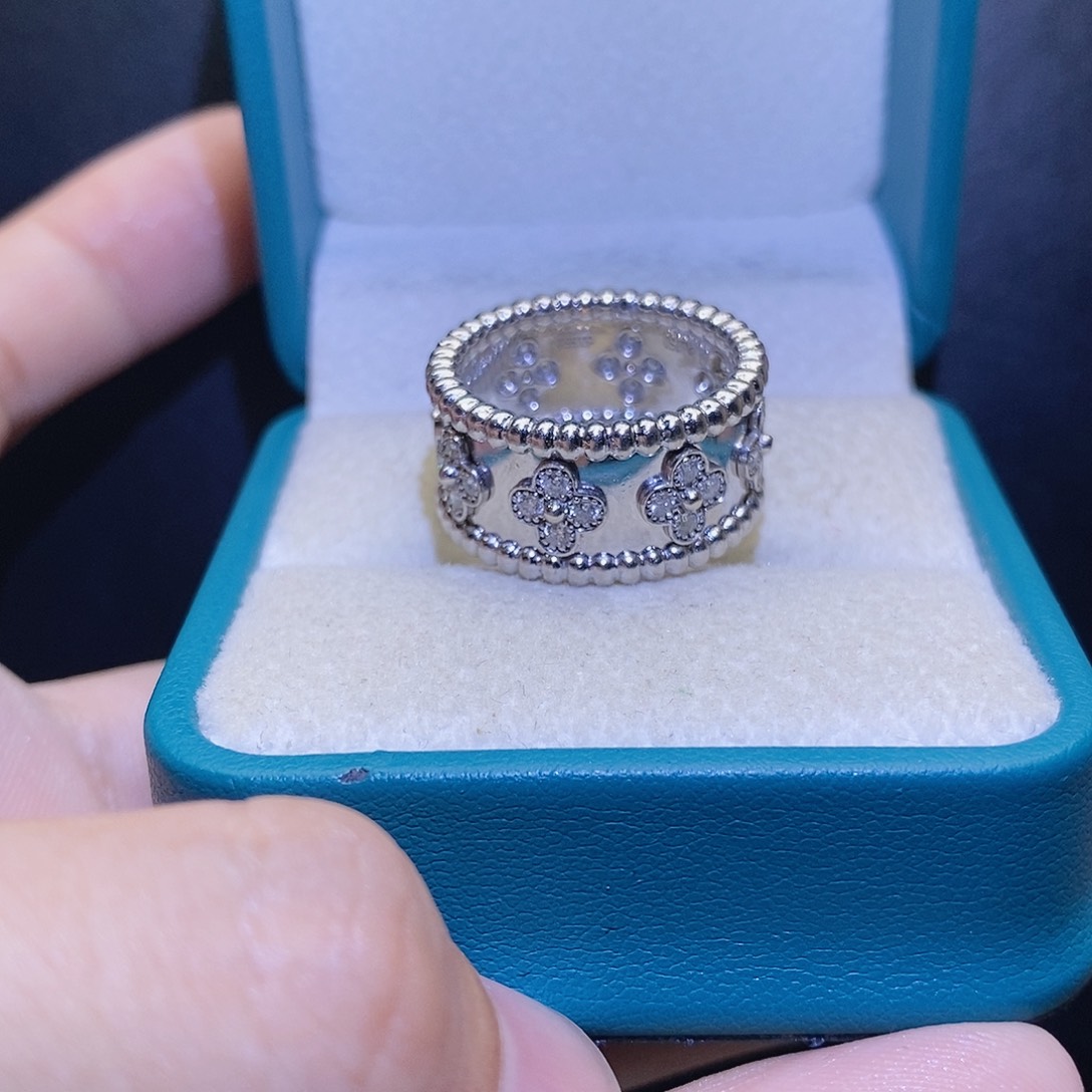 戒指/指环18K金镶嵌钻石宽版万花筒k白