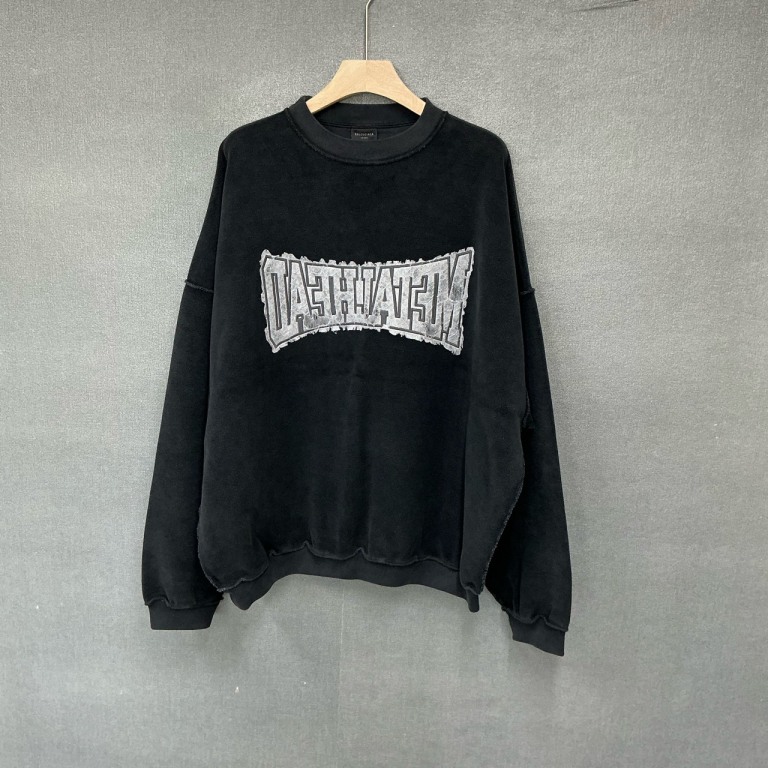 未使用 Balenciaga/巴黎世家  字母贴布两面穿卫衣带吊L码/7048