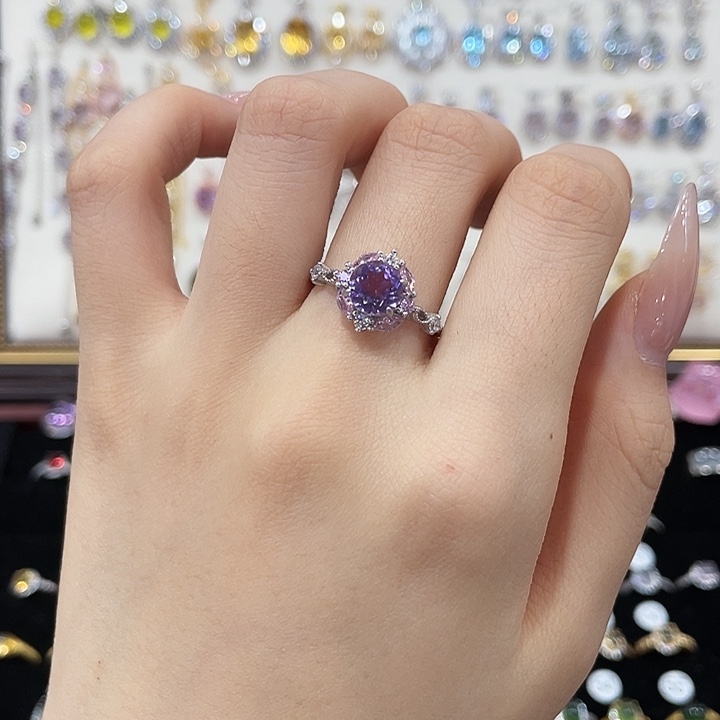 戒指紫晶银S925镶嵌