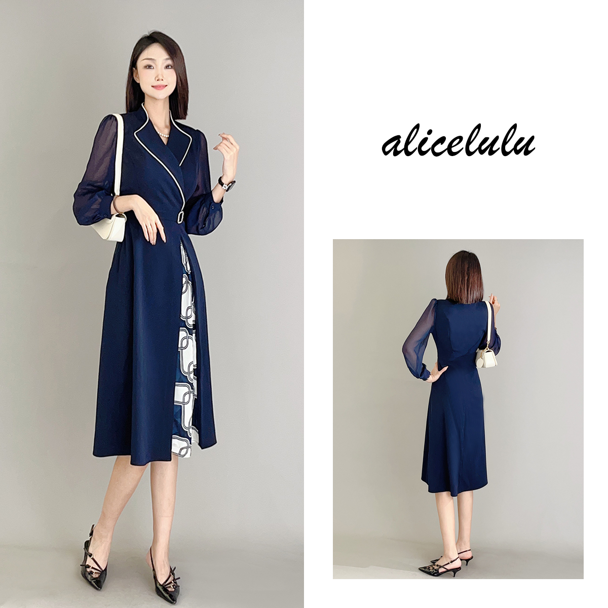 5 alicelulu “步间风情”连衣裙 轻盈飘逸 印花拼接 S1034262W