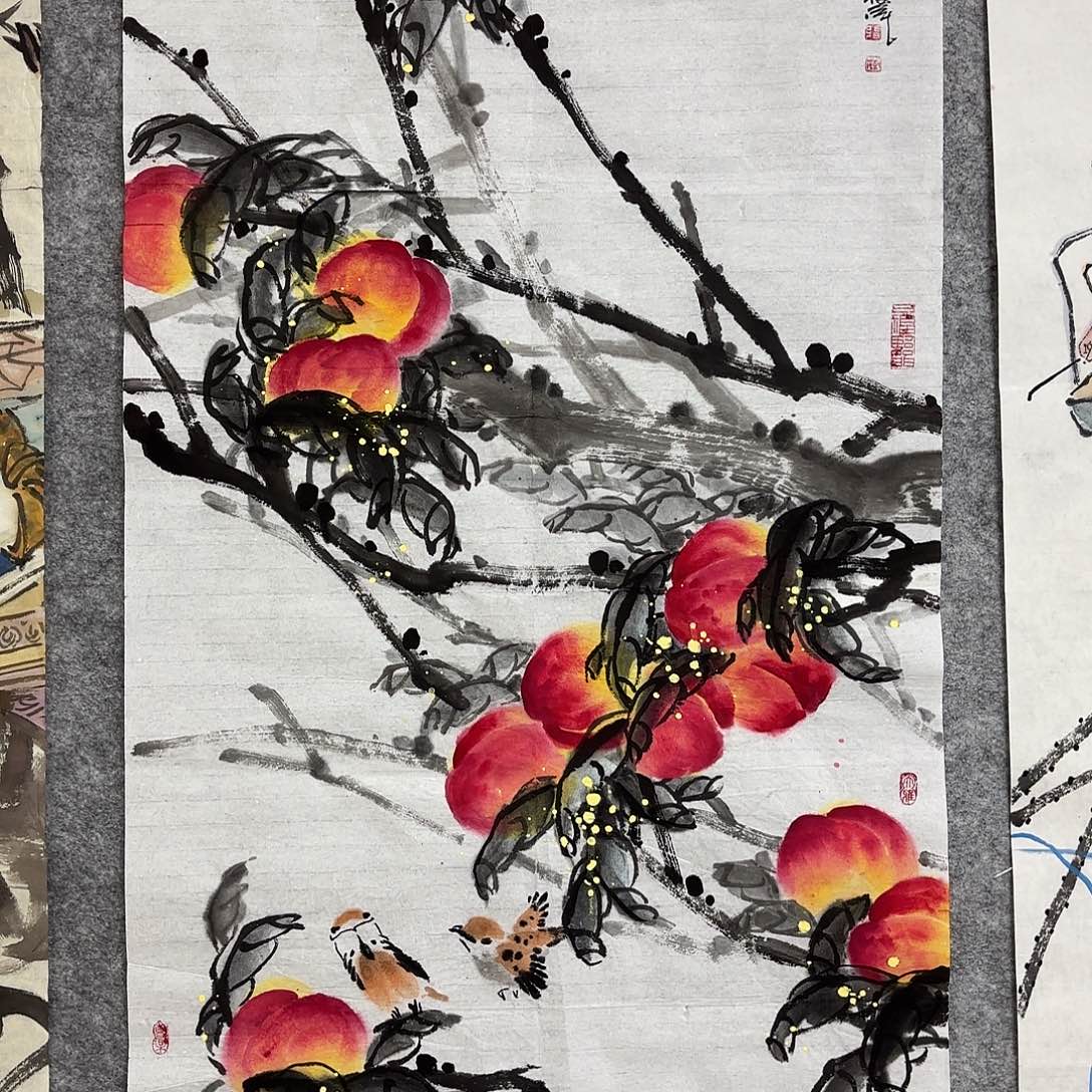 绿***山国画手绘花鸟国画作品