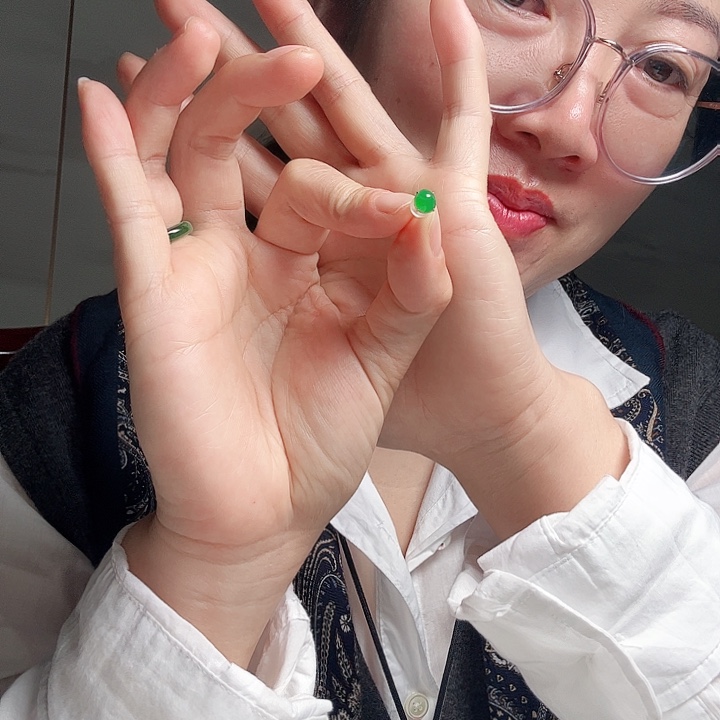 翡翠耳饰未镶嵌天然缅甸翡翠耳订