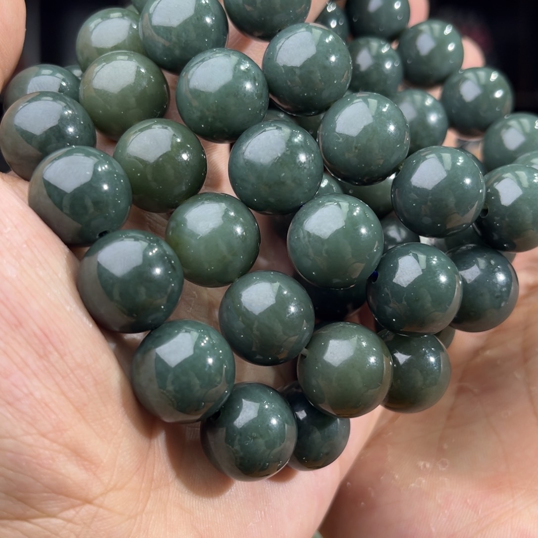 和田玉手串未镶嵌纯天然和田玉新疆且末蓝16多样性发其一