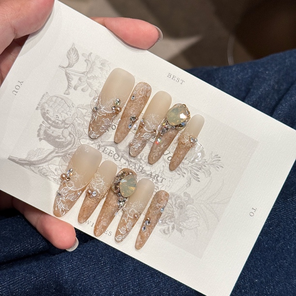 【重工款】Yeeqi | 秋染 施华洛花卉晕染设计款 手工穿戴甲定制