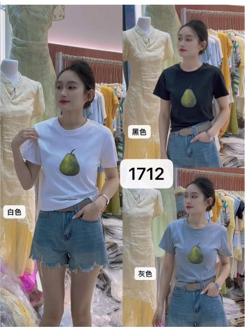 韩版修身圆领短T