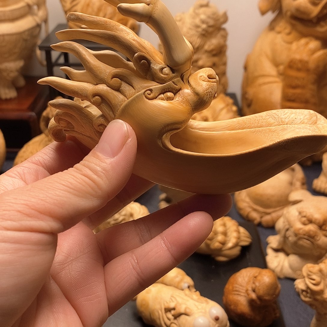 竹霸*竹节龙头手把件