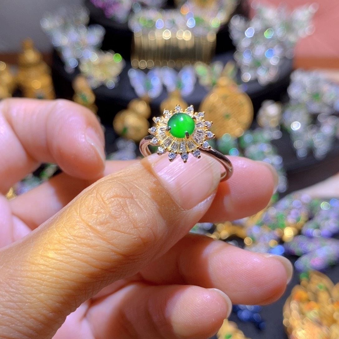 吊坠(不含链)银S925镶嵌翡翠