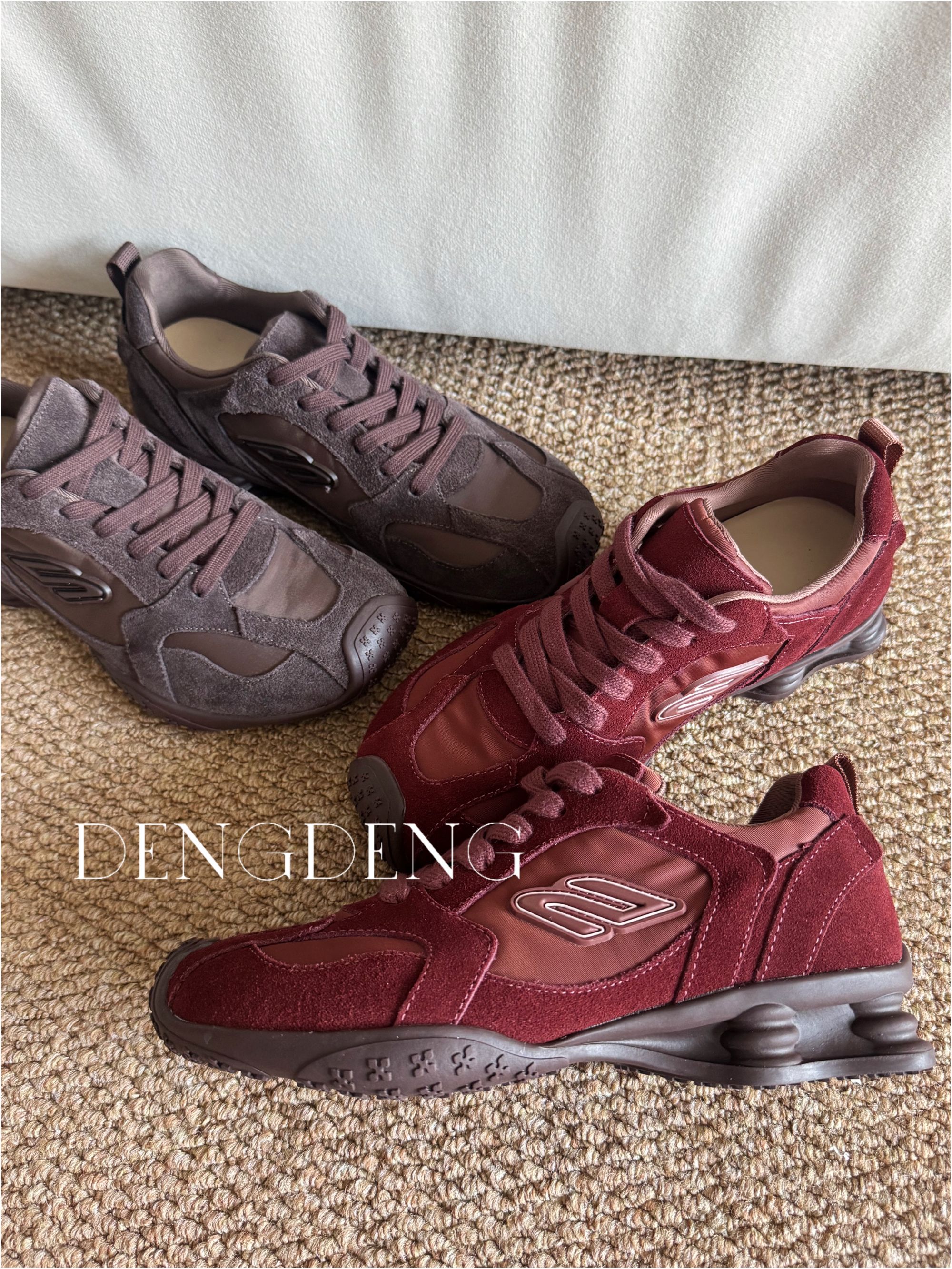 【DENG】2025时尚百搭韩系时髦ins慢跑软底休闲学生潮流4CM老爹鞋