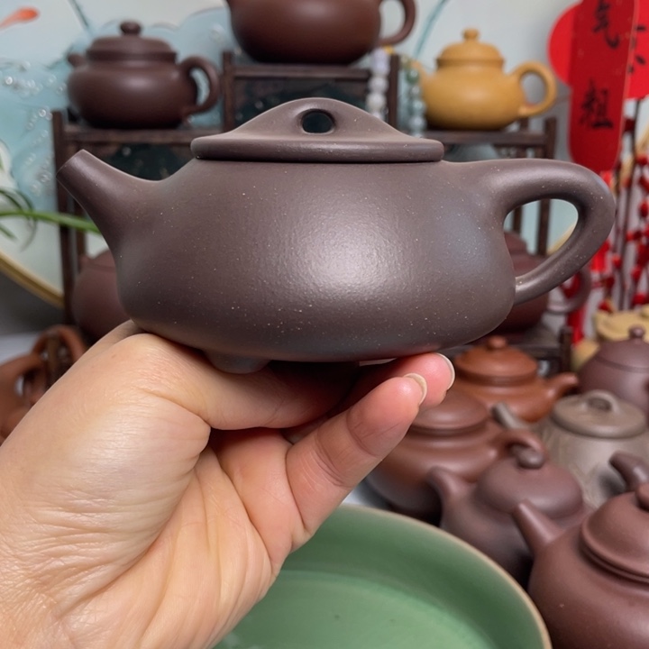 紫砂茶壶宜兴紫砂壶天青石瓢
