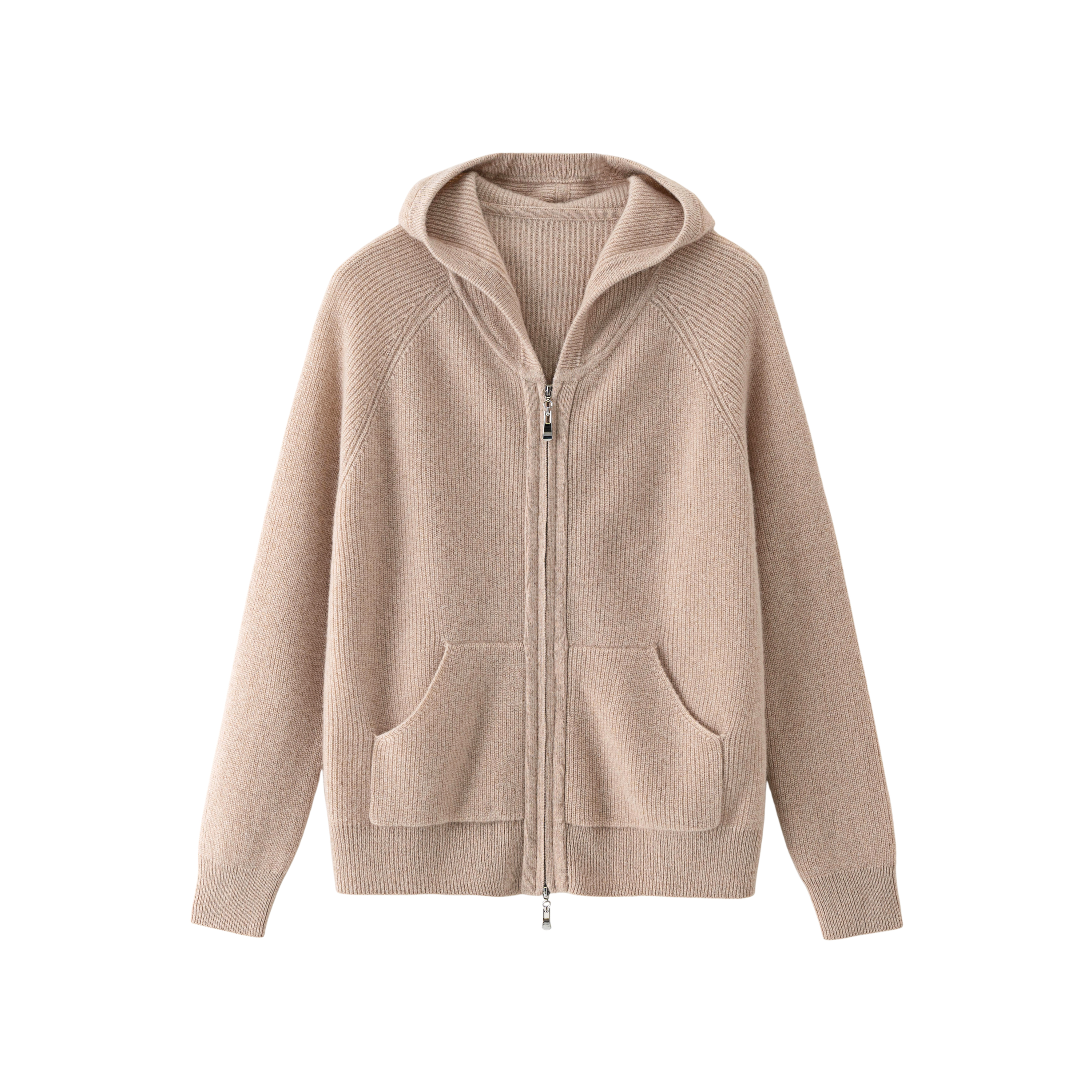 【Lumawool】秋冬季100%纯山羊绒连帽拉链开衫 秋冬厚外套