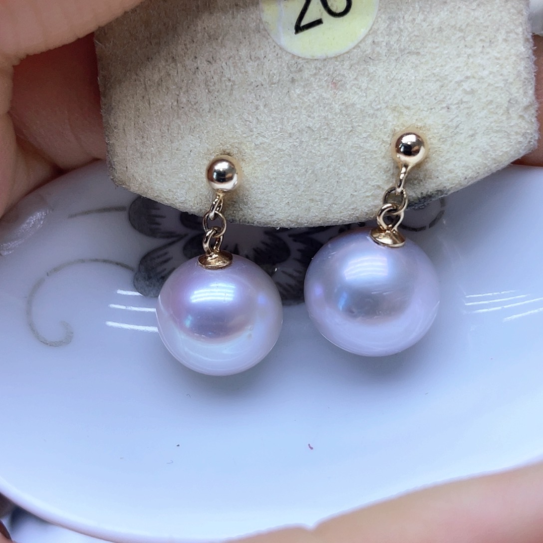 淡水珍珠耳饰银S925镶嵌