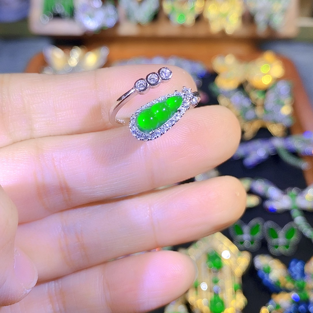 吊坠(不含链)银S925镶嵌翡翠