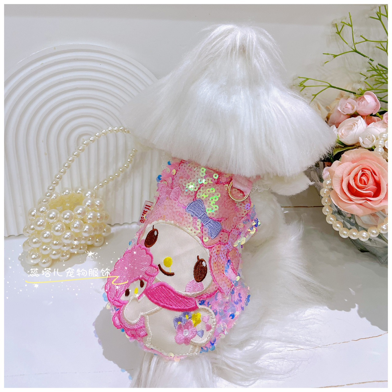 小型犬衣服美乐蒂亮片马甲棉马尔济斯约克夏比熊小体狗狗春夏新