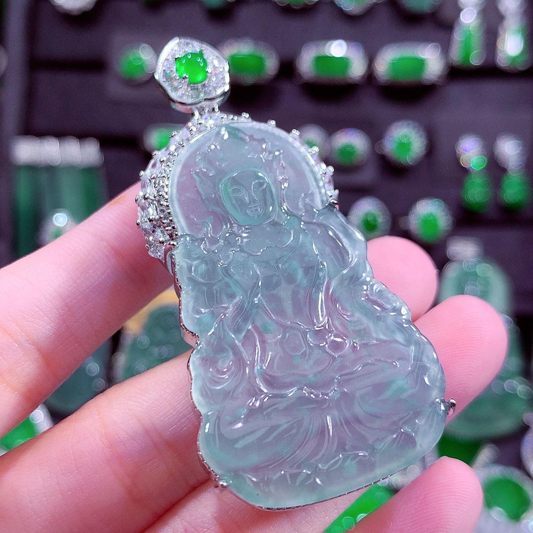 翡翠未镶嵌颈饰天然