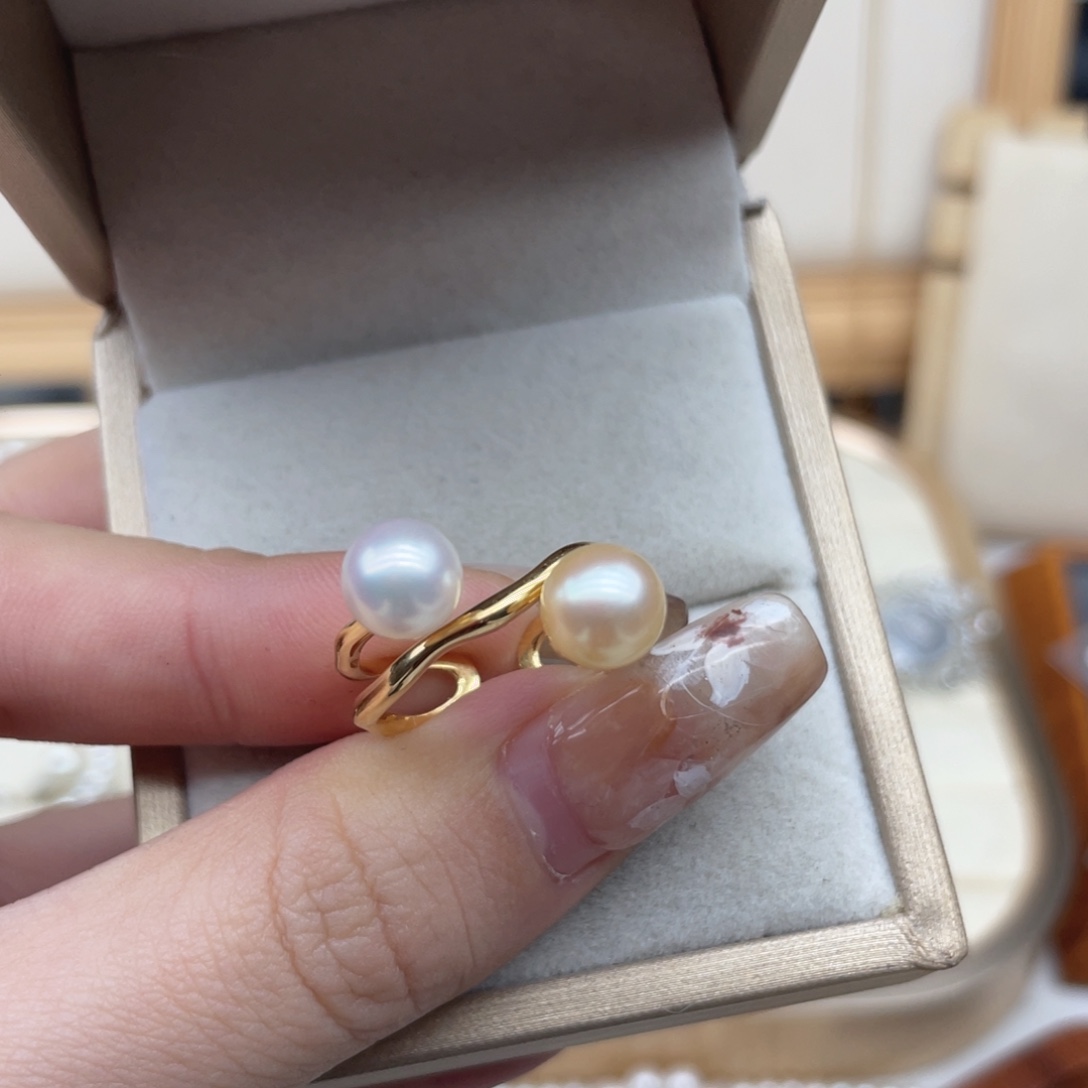 海水珍珠银S925镶嵌戒指Y181