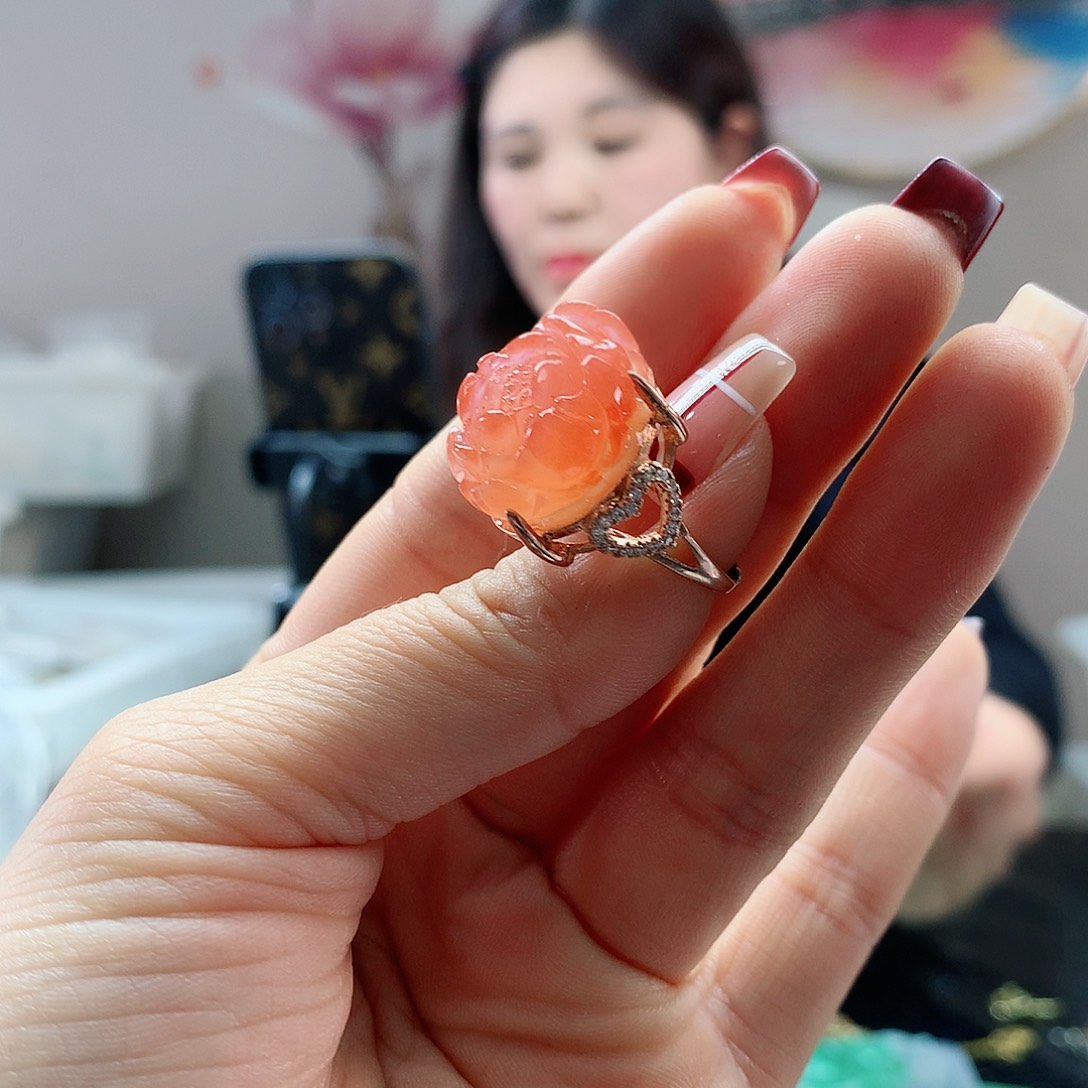 【闪购商品】南红玛瑙戒指银S925镶嵌
