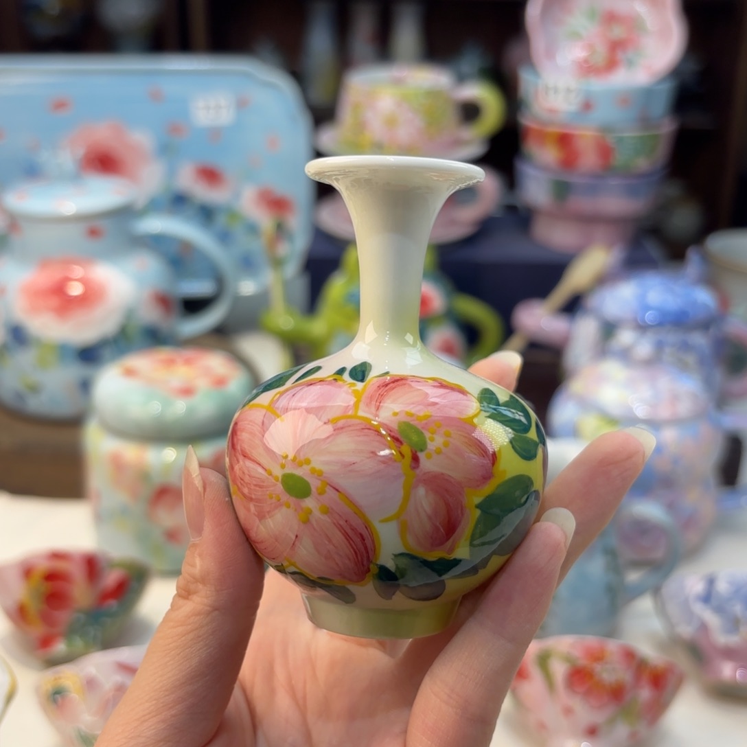 瓷片景德镇手绘高温釉下彩陶瓷茶具