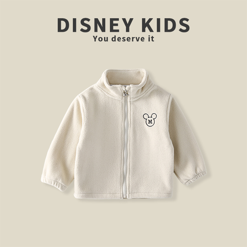 迪士尼儿童摇粒绒外套冬季新款上衣宝宝衣服XOR1SW001+XOE3SZ602