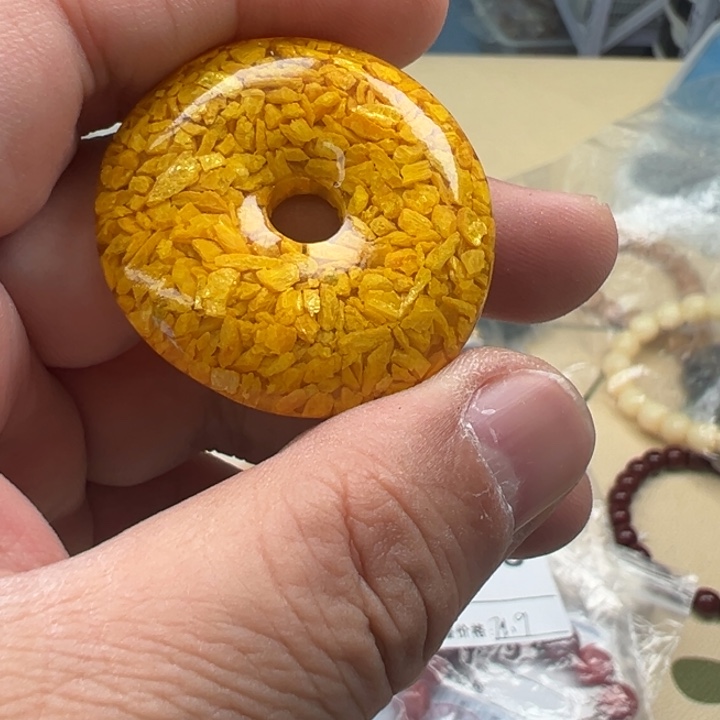 吊坠白玉菩提黄色5996