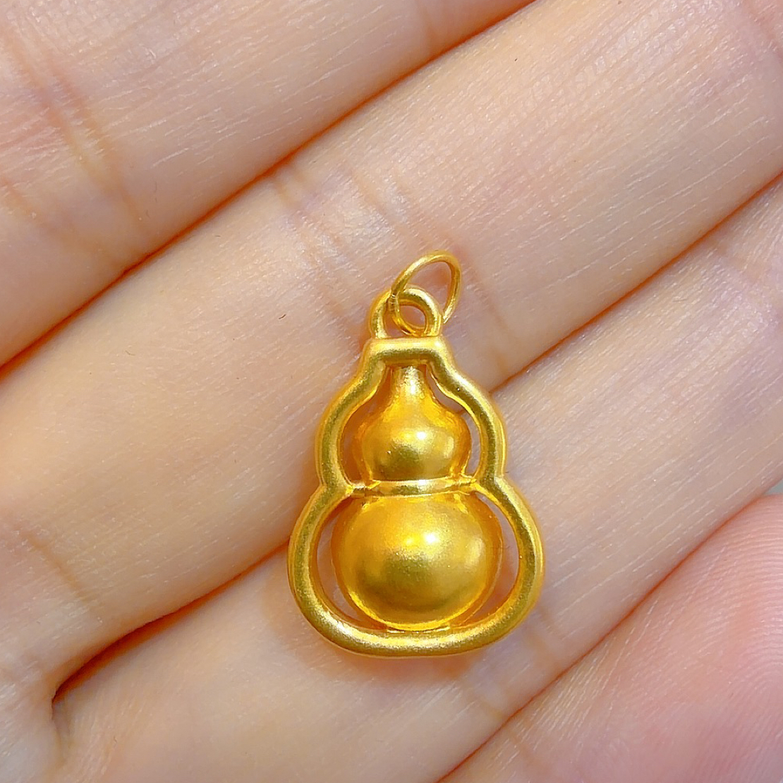 足金镂空葫芦提溜0.78克