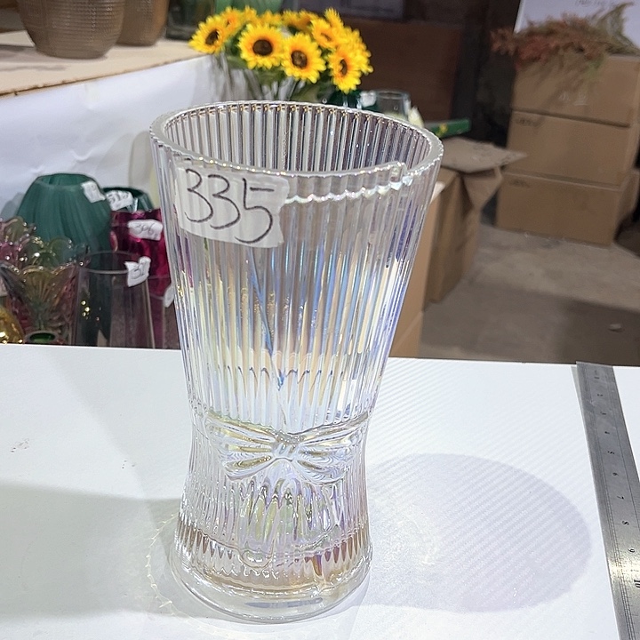 玻璃335高22口12水晶玻璃花瓶嘎嘎好看