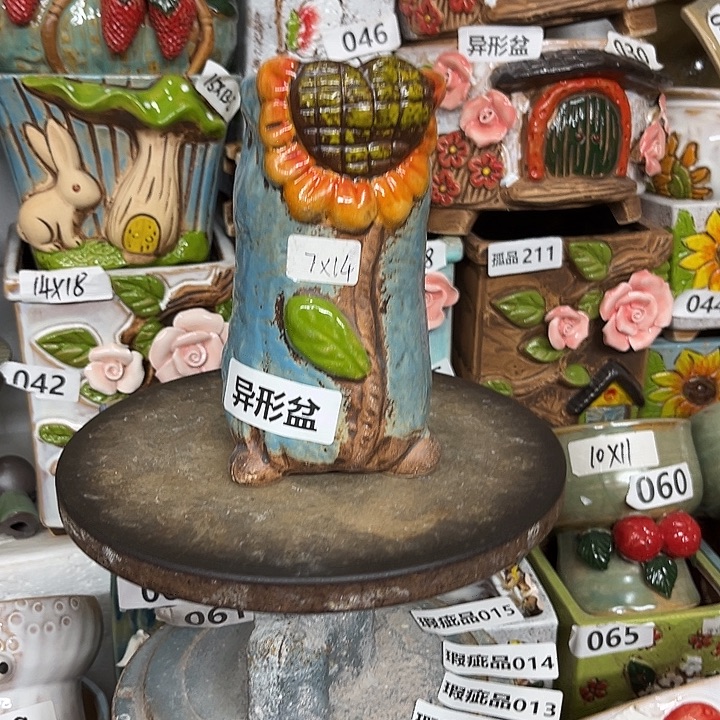 紫砂花盆粗陶材质多肉花盆