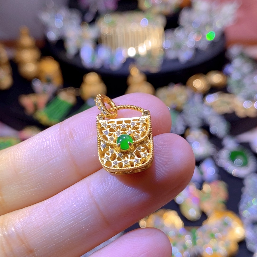 翡翠银S925镶嵌项圈天然翡翠