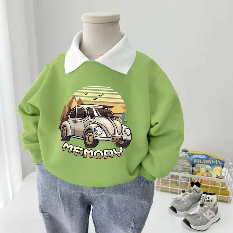 小麦乳四季翻领儿童卫衣