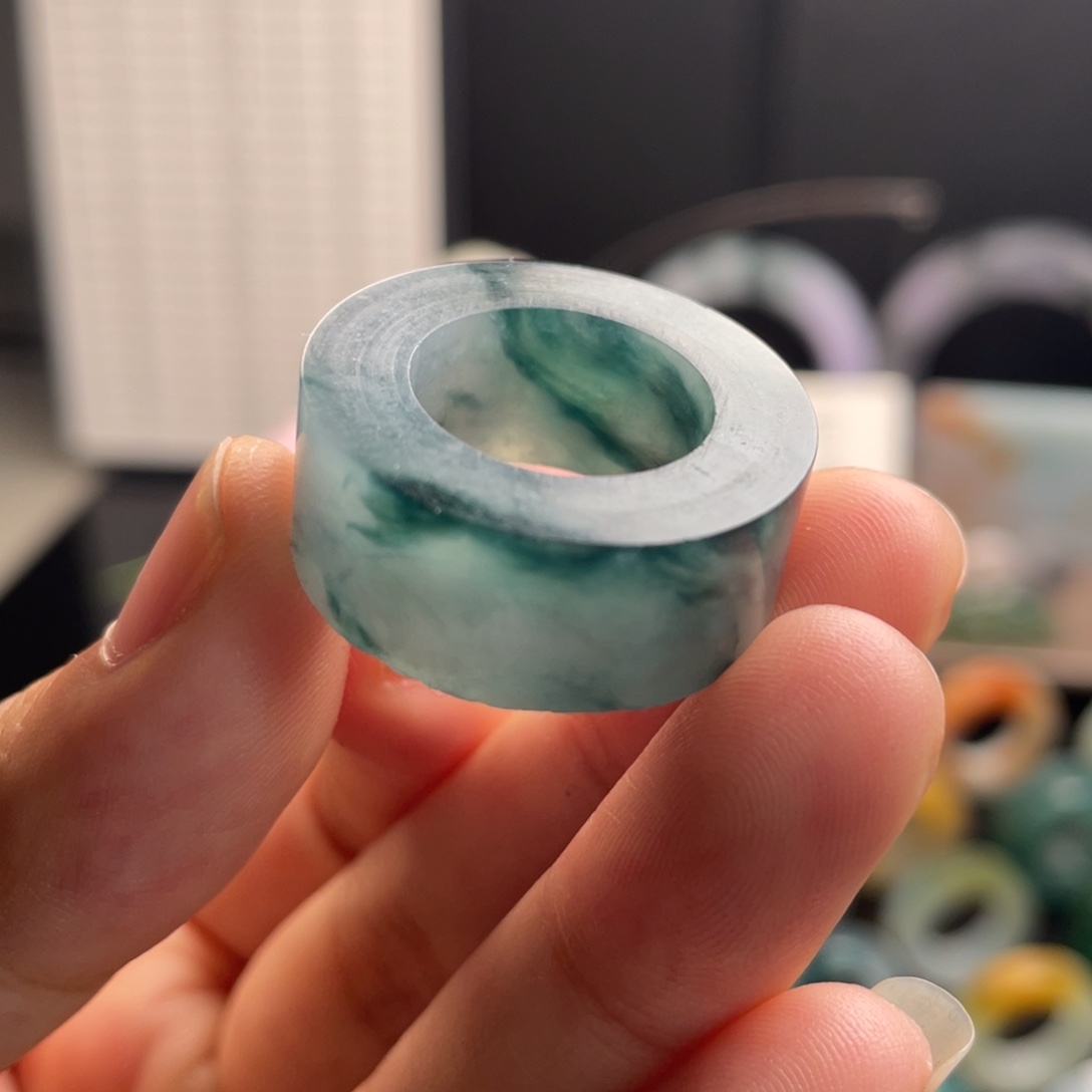 定制翡翠未镶嵌  牛仔蓝