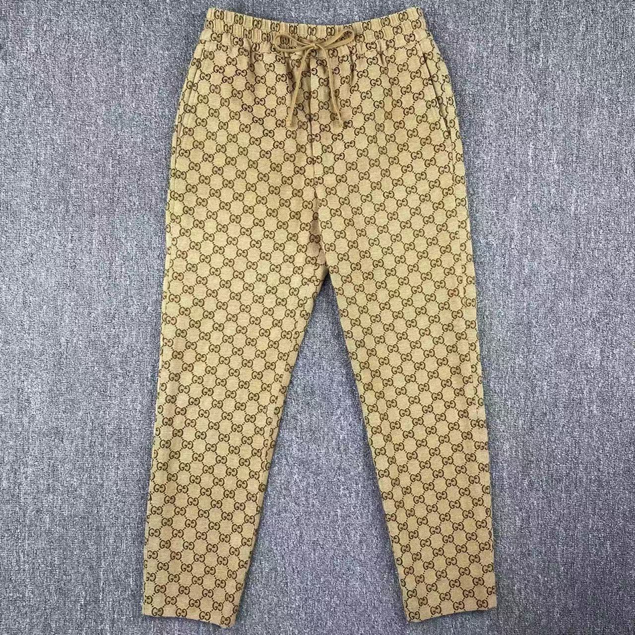 99新 GUCCI/古驰 WM251015/44码/双G满印Logo休闲长裤