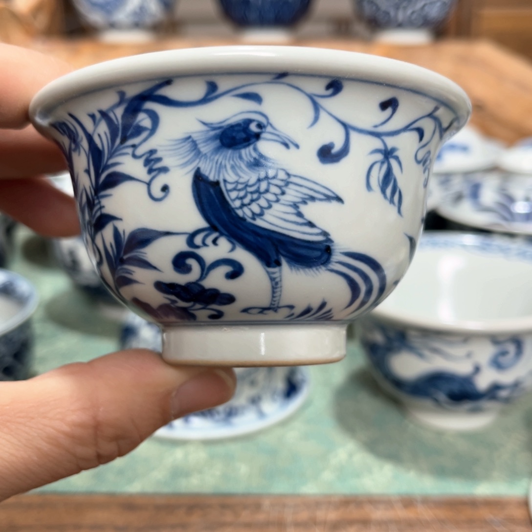 翰林瓷轩锦鸡压手杯 清