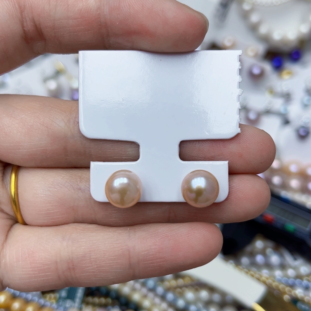 淡水珍珠耳饰银S925镶嵌