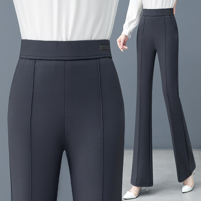 秋冬喇叭裤女春秋2025新款高腰显瘦垂感修身黑色西装弹力微喇裤