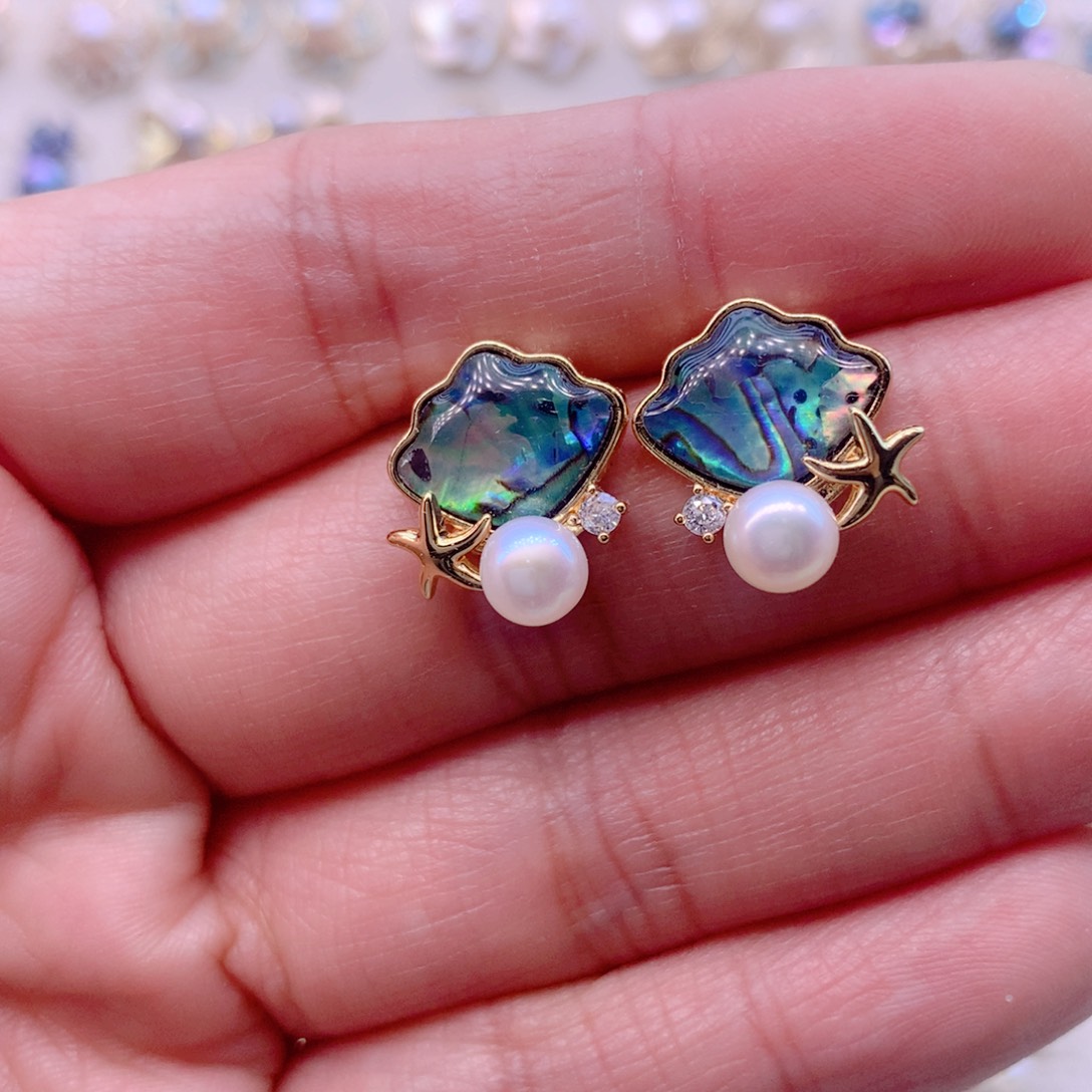 淡水珍珠合金耳饰