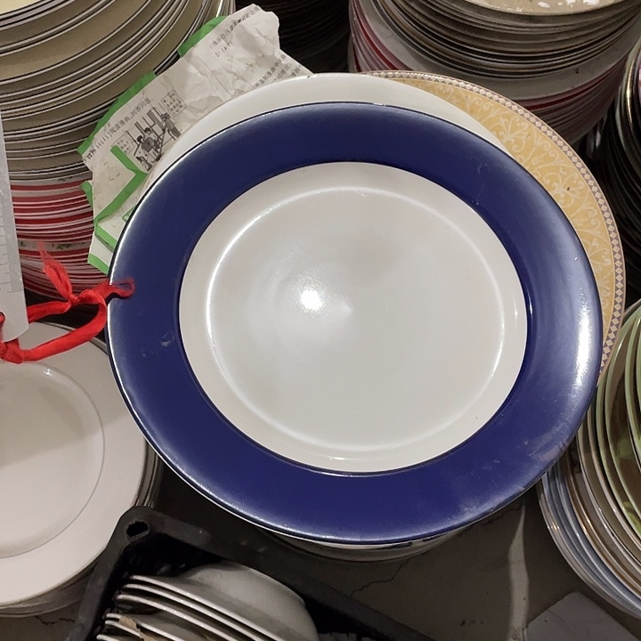 瓷片强化瓷麦斯威尔蓝色平盘一个 30.5厘米