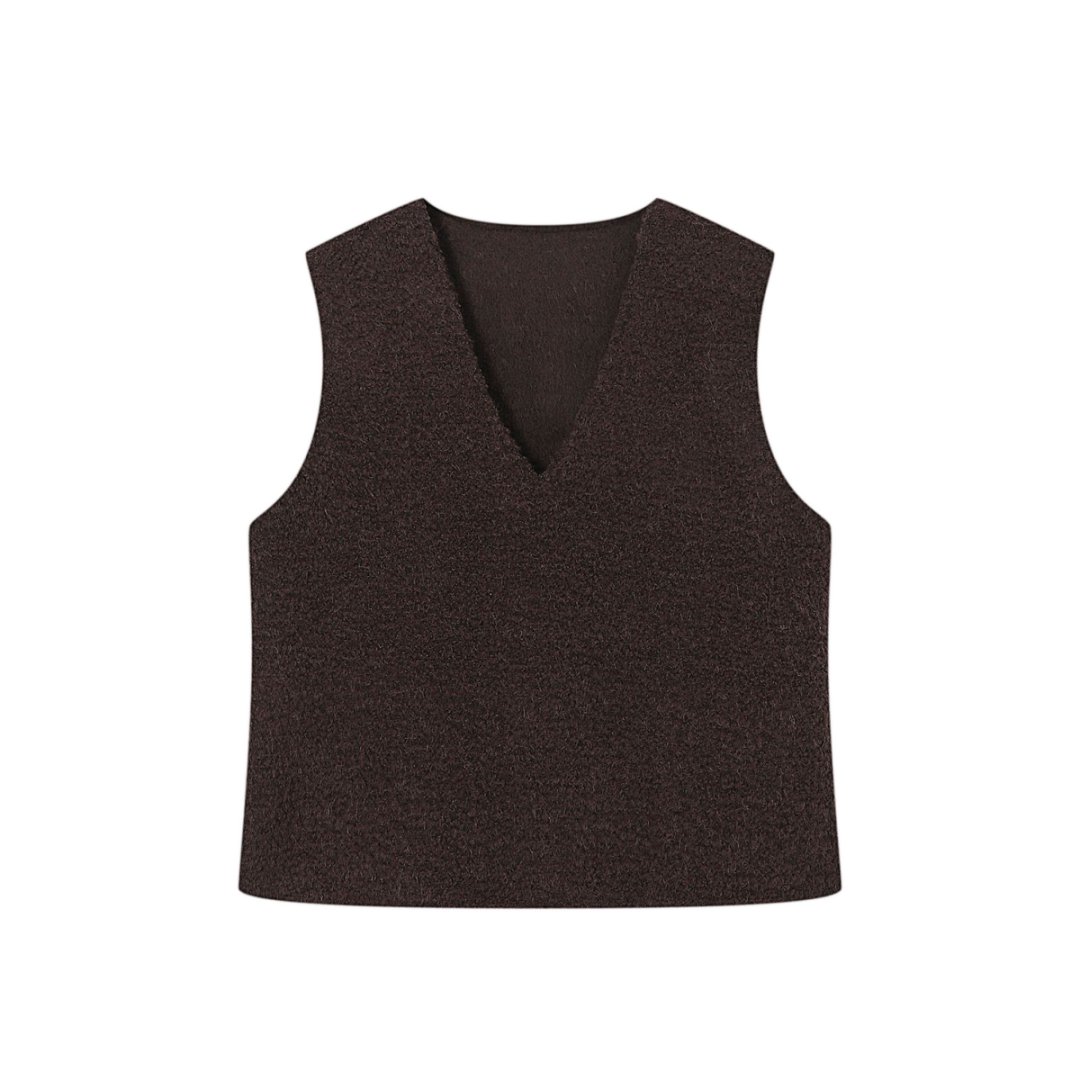 【F·J】羊毛背心女冬季新款宽松无袖羊驼毛衣圈圈呢马甲坎肩FJ5096