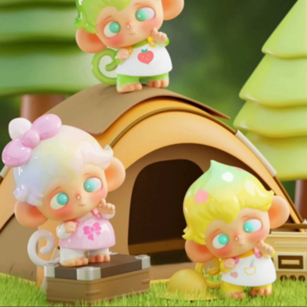 （萝卜爱拆盒）Moki时光漫相集mini盲盒可爱小猴子彩色系列小摆件