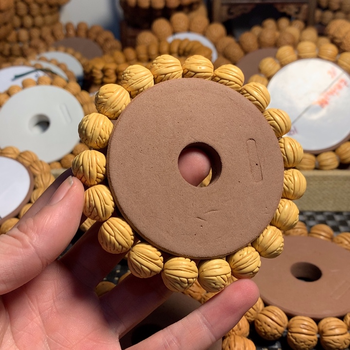 大***鹏桃核手串6#大肠纹黄桃