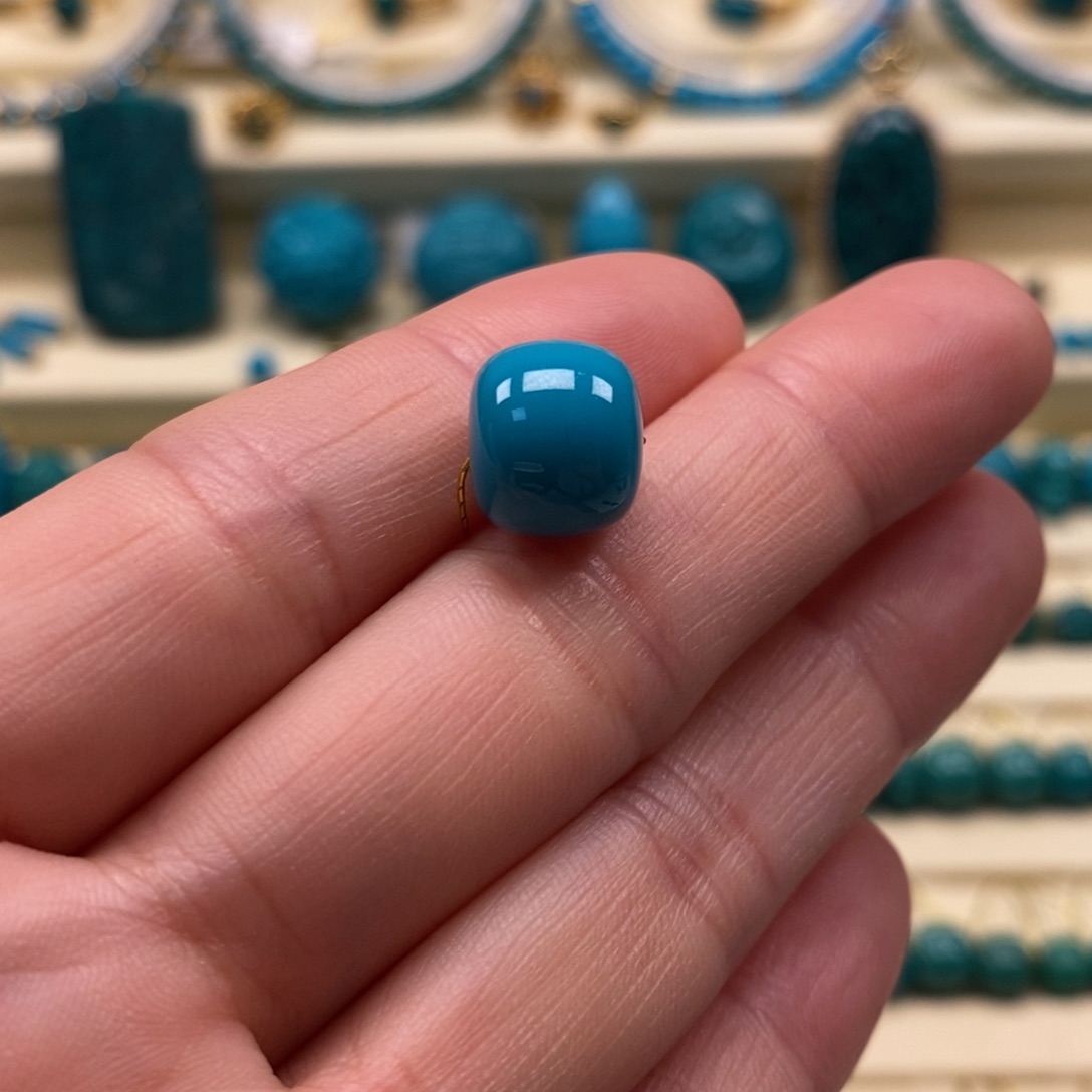 未镶嵌绿松石珠宝奇石直径10.6×9.3老型