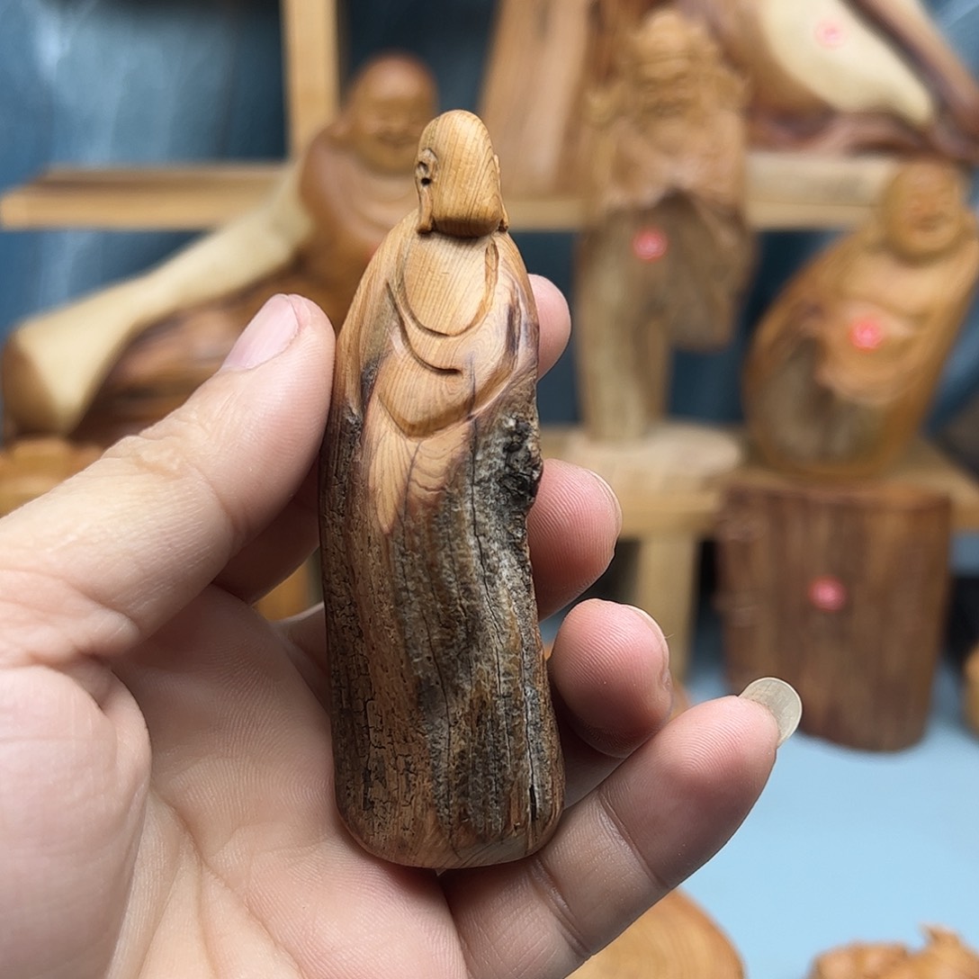 木柏木摆件手把件