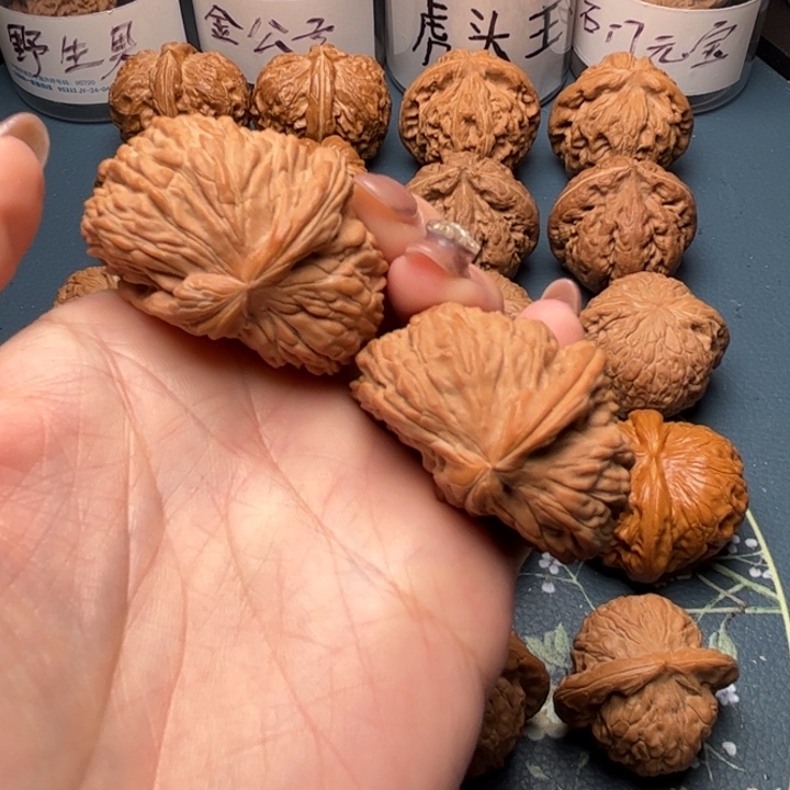 文玩核桃把件白狮子半壁江山